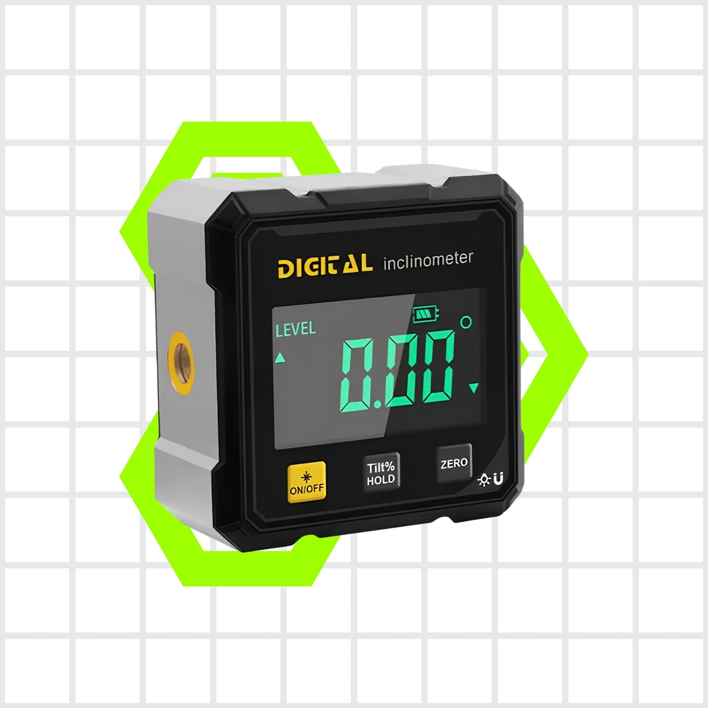 Inclinômetro Digital DiyTech – Laser duplo e base magnética de 4 lados ultraestável